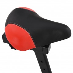 Exercise bike with white and red pulse sensors