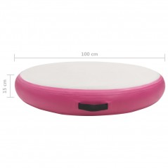 Inflatable Gymnastics Mat with Pump 100x100x15 cm PVC Pink