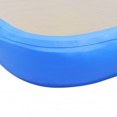 Tapete de Ginástica Insuflável com Bomba 500x100x10 cm PVC Azul