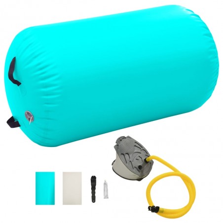 Nadmuchiwana rolka gimnastyczna z pompką 100x60 cm PVC Zielona