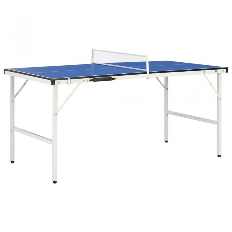 Table de ping-pong 5 pieds avec filet 152x76x66 cm Bleu