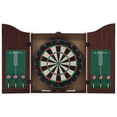 Professional Dart Set with Dartboard and Cabinet Sisal Steel