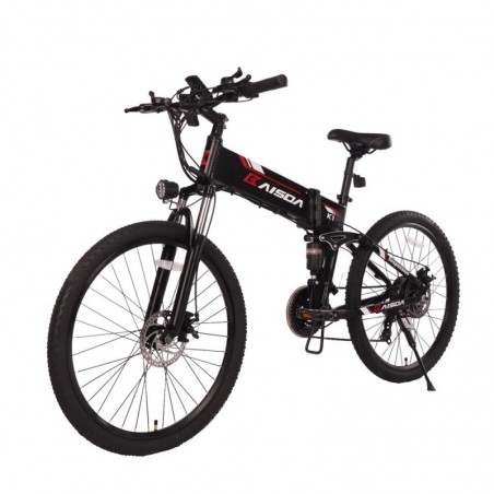 Bicicletta elettrica pieghevole KAISDA K1 da 26 pollici 500 W nera