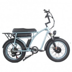 GF750 Elcykel 20 Inch 1000W * 2 Dubbla Motorer Blå