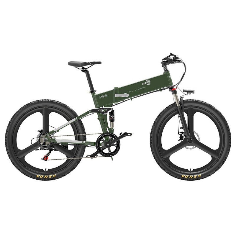 Mountain bike elettrica pieghevole BEZIOR X500 PRO 500W 30Km/h Nero Verde