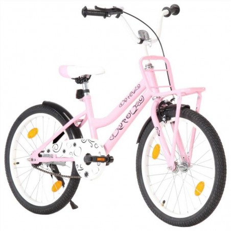 Kids Bike with Front Carrier 20 inch Pink and Black
