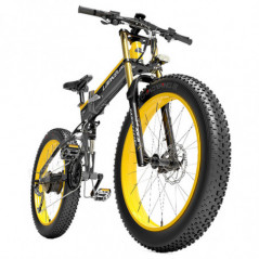 LANKELEISI T750 Plus Bicicleta eléctrica con horquilla grande, batería de 17,5 Ah, amarilla