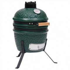 2-σε-1 Kamado Grill Grill Κεραμικό Καπνιστή 56 cm Πράσινο