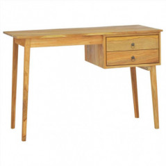 Bureau met 2 lades 110x52x75 cm massief hout teak