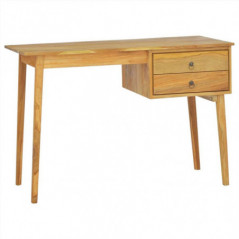 Desk with 2 Drawers 110x52x75 cm Solid Wood Teak