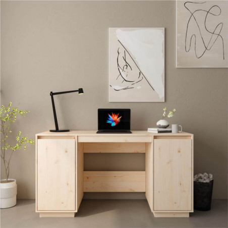 Bureau 140x50x75 cm Bois Massif Pin