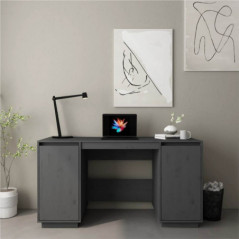 Desk Grey 140x50x75 cm Solid Wood Pine