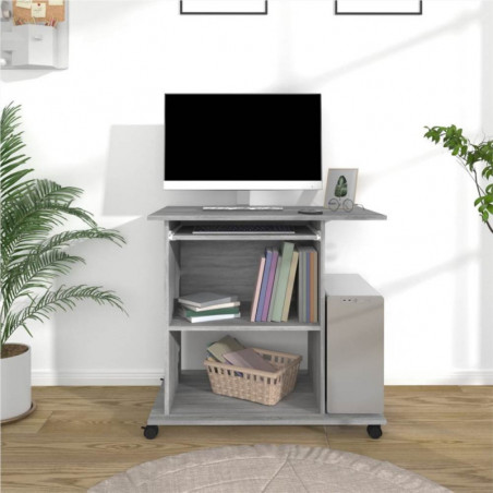 Sonoma Grey Computer Skrivebord 80x50x75 cm Konstrueret træ