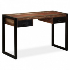 Schreibtisch mit 2 Schubladen Massivholz 120x50x76 cm