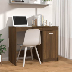 Brown Oak Desk 100x50x76 cm Engineered Wood