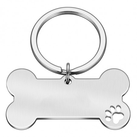 Personalized Bone-Shaped Funny Pet ID Tag Silver