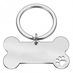 Personalized Silver Bone Shaped Pet ID Tag