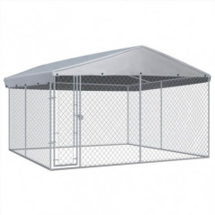 Outdoor kennel with roof 382x382x225 cm