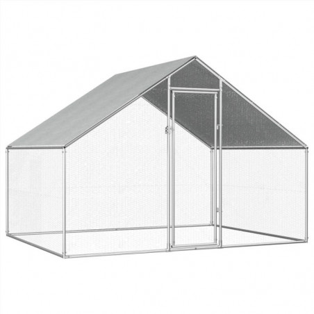 Gaiola Externa para Galinhas 2,75x2x1,92 m Aço Galvanizado