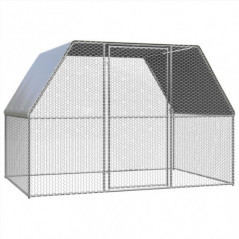 Jaula para Pollos de Exterior 3x2x2 m Acero Galvanizado