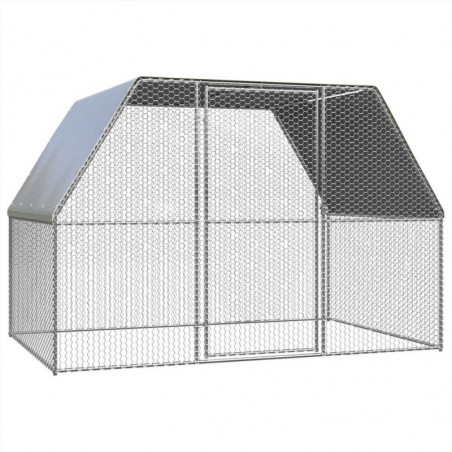 Cage à Poulet Extérieure 3x2x2 m Acier Galvanisé