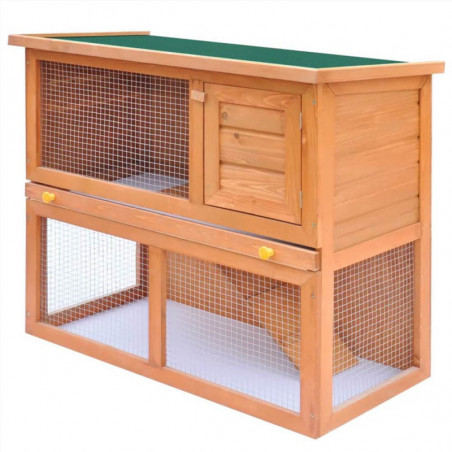 Clapier extérieur pour petits animaux Cage pour animaux domestiques 1 porte Bois