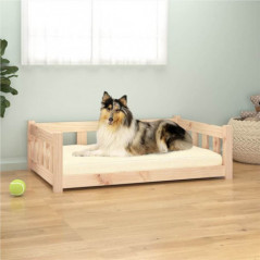 Lit pour chien 95.5x65.5x28 cm Pin massif