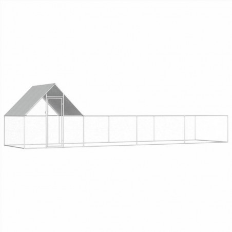 Chicken coop 8x2x2 m Galvanized Steel