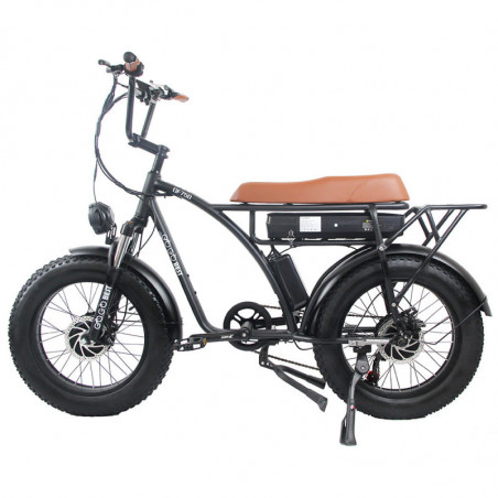 Bicicleta elétrica GOGOBEST GF750 20 polegadas 1000W * 2 motores duplos pretos