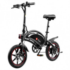 DYU D3F con bicicletta elettrica ciclomotore pieghevole a pedali 14 pollici nera