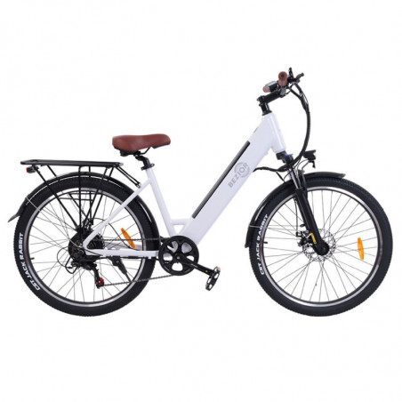 BEZIOR M3 elektrische fiets 26 inch 48V 500W motor 32 km/u 10,4 Ah wit