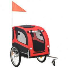 Red and black dog bike trailer