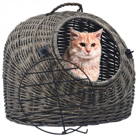 Cat Transporter Γκρι 50x42x40 cm Φυσική Ιτιά