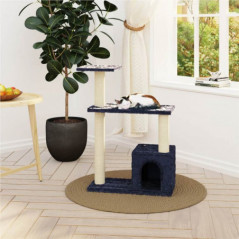 Cat tree with scratching posts in dark gray sisal 70 cm
