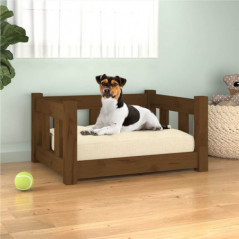 Honey Brown Dog Bed 55.5x45.5x28 cm Solid Wood Pine