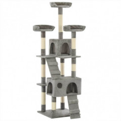 Arboreț pentru pisici cu stâlpi de zgâriat sisal 170 cm Gri