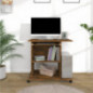 Computer Desk Smoked Oak 80X50x75 Cm Engineered Wood