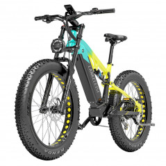 Bicicleta Elétrica LANKELEISI RV800 26*4.0'' Roda Amarelo-Verde