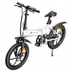 Bicicleta Elétrica Dobrável ADO A20+ 250W Motor 10.4Ah Bateria Branca