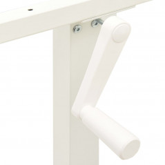 Højdejusterbar stående skrivebordsramme håndsving, hvid