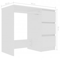 Białe biurko 90X45x76 cm Płyta wiórowa
