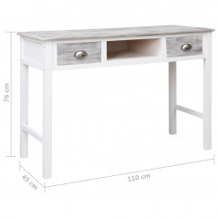 Grauer Schreibtisch 110X45x76 cm Holz
