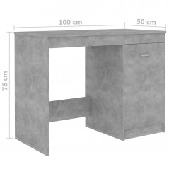 Gray Concrete Desk 100X50x76 Cm Chipboard