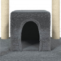 Arbre à chat avec griffoirs en sisal gris foncé 174 cm