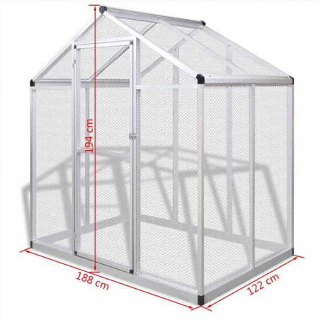 Aluminium Outdoor Aviary 178X122x194 cm