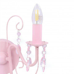 Lampada da parete con perline rosa 2 lampadine E14