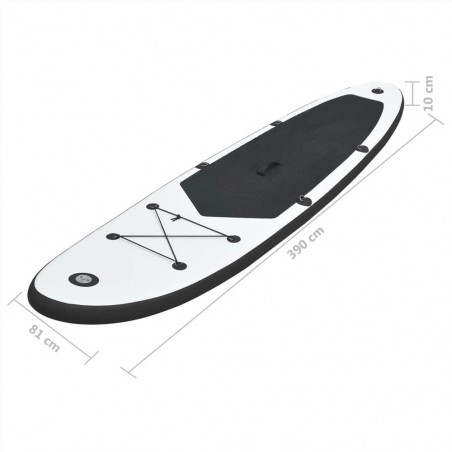 Ensemble De Planche De Stand Up Paddle Gonflable Noir Et Blanc