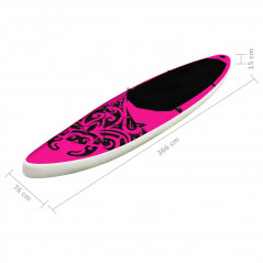 Set Stand Up Paddle Gonflable 366X76x15 Cm Rose