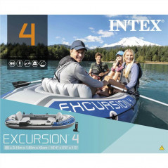 Intex Excursion 4 Set Bateau Gonflable Avec Rames Et Pompe 68324NP