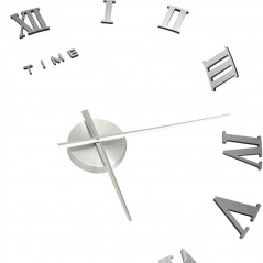 Relógio de parede 3D design moderno prata 100 cm XXL